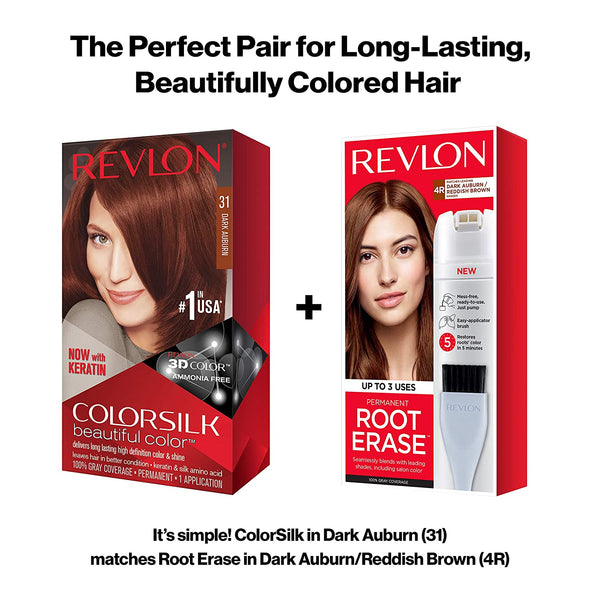 REVLON - COLORSILK Beautiful Color Permanent Hair Dye Kit 31 DARK AUBURN