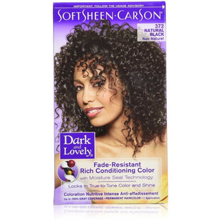 SoftSheen Carson - Dark & Lovely Fade Resist Permanent Hair Dye Kit #372 (NATURAL BLACK)