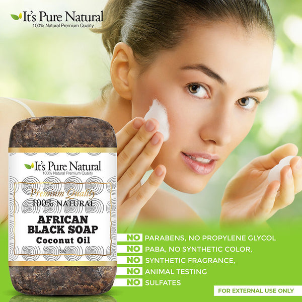 It's Pure Natural - Premium Quality 100% Natural African Black Soap Coconut Oil