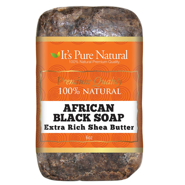 It's Pure Natural - 100% Natural African Black Soap Extra Rich Shea Butter