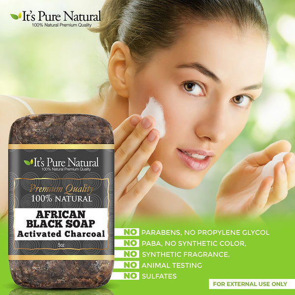 It's Pure Natural - Premium Quality 100% Natural African Black Soap Activated Charcoal
