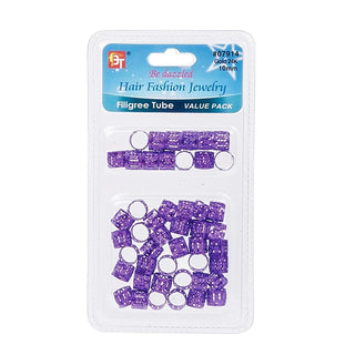 Buy 07914-purple Beauty Town - Be Dazzled Filigree Tube Value Pack 10x8mm