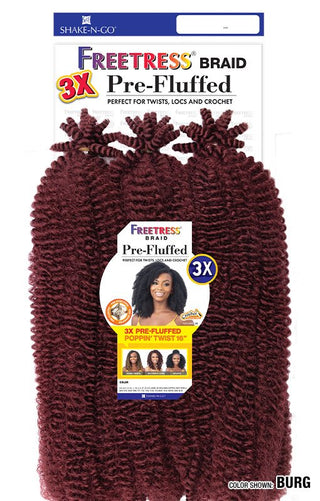 Buy burgundy FREETRESS - 3X PRE-FLUFFED POPPIN' TWIST 16"