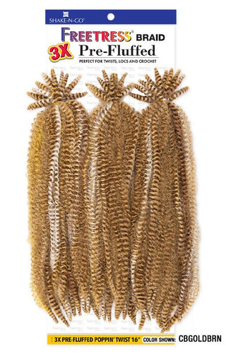 Buy cb-gold-brown FREETRESS - 3X PRE-FLUFFED POPPIN' TWIST 16"