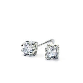 C&L - FAB Square Silver Crown CZ Earring