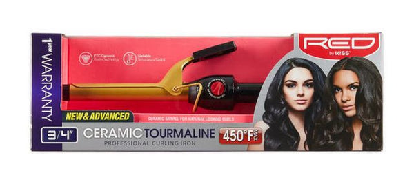 KISS - RED 3/4' CERAMIC CURLING IRON