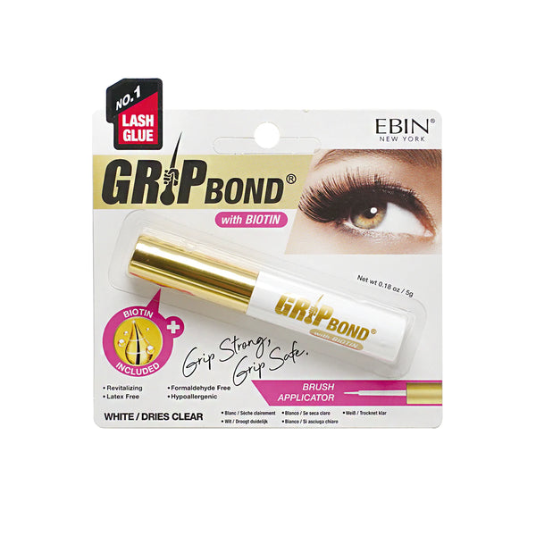 EBIN - GRIP BOND LASH ADHESIVE WITH BIOTIN - WHITE / BRUSH