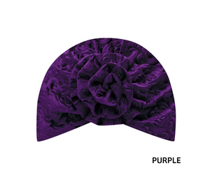 Buy purple MAGIC COLLECTION - Fashion Turban Flower Turban in Rose Patterned Velvet