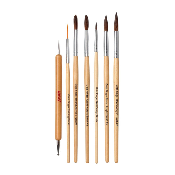 KISS - GOLD FINGER ROUND ACRYLIC BRUSH SET