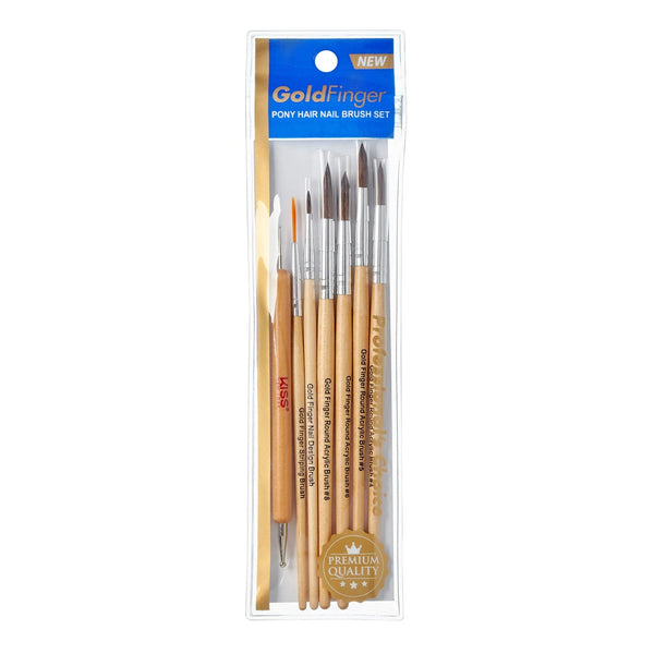 KISS - GOLD FINGER ROUND ACRYLIC BRUSH SET
