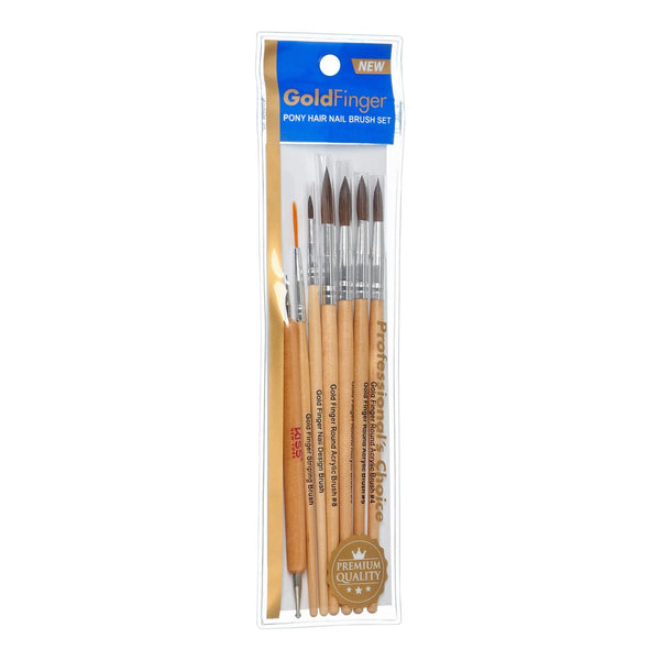 KISS - GOLD FINGER ROUND ACRYLIC BRUSH SET