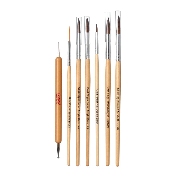 KISS - GOLD FINGER ROUND ACRYLIC BRUSH SET