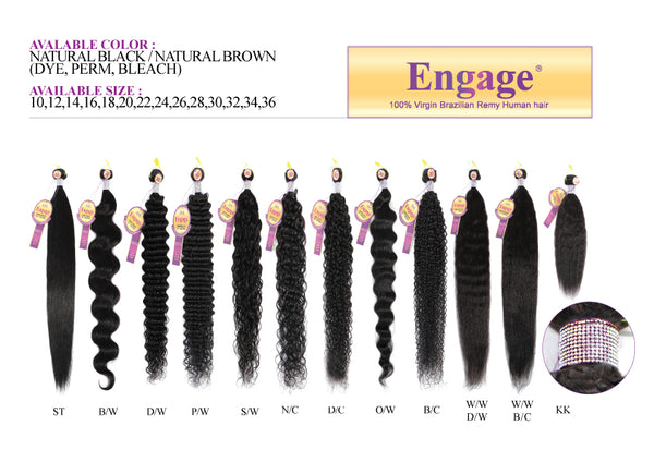 ENGAGE - 10A UNPROCESSED VIRGIN HAIR STRAIGHT (HUMAN)