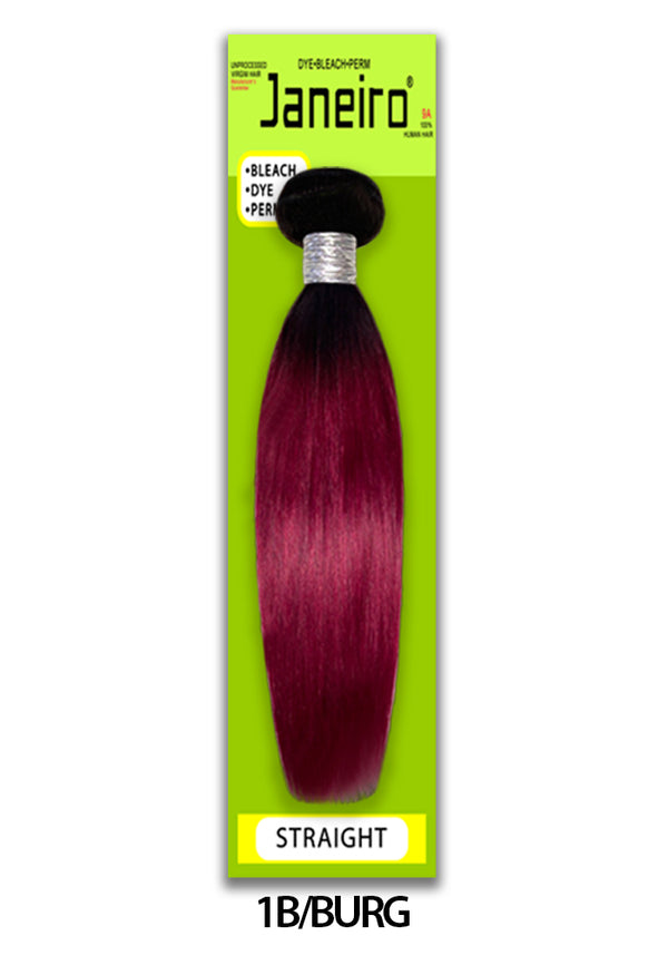 Janeiro - 9A 100% Virgin Brazilian Remy STRAIGHT (T1B/BURG)