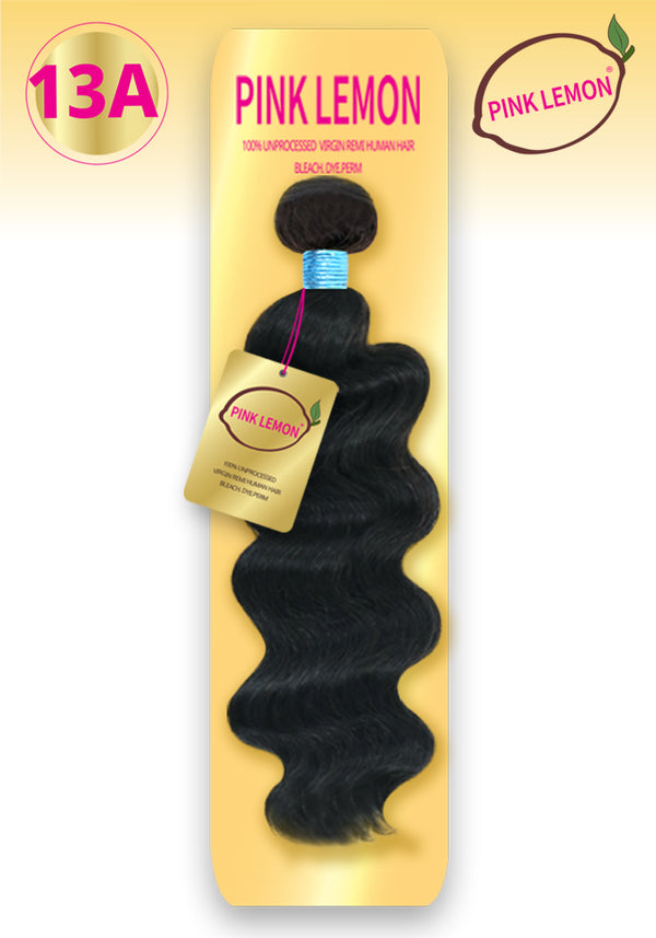 PINK LEMON - 100% 15A VIRGIN HAIR BUNDLE BLEACH, DYE, PERM (LOOSE WAVE)