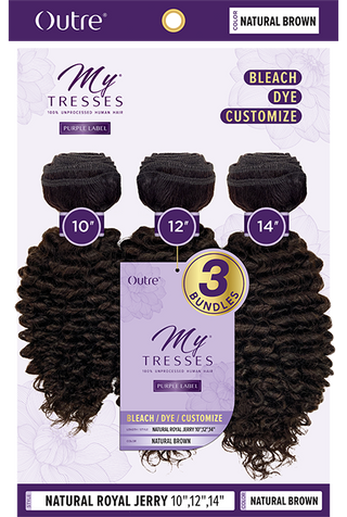 OUTRE - 7+ GRADE MYTRESSES PURPLE LABEL 100% UNPROCESSED HUMAN HAIR NATURAL ROYAL JERRY