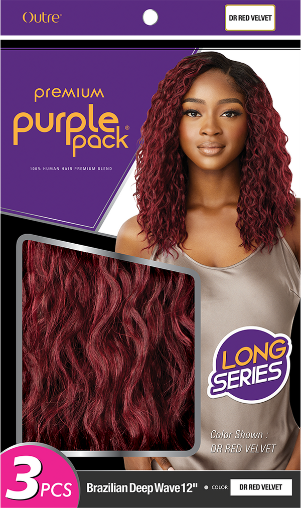 OUTRE - HH PURPLE PACK 3PCS LONG BRAZILIAN DEEP WAVE 12"