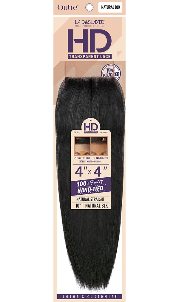 OUTRE - HH LAID & SLAYED - 4X4 HD NATURAL STRAIGHT LACE CLOSURE
