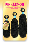 PINK LEMON - 100% 15A VIRGIN HAIR BUNDLE BLEACH, DYE, PERM (BOHEMIAN CURL)