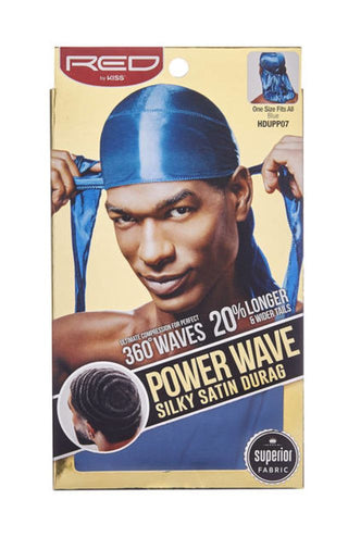 KISS - RED POWER WAVE SILKY DURAG (BLUE)