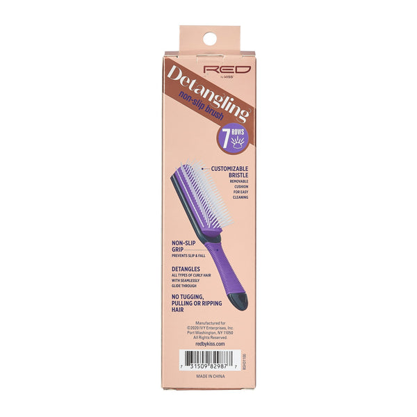 KISS - RED 7 ROW DETANGLE BRUSH (PURPLE)