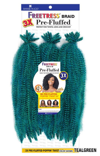 Buy teal-green FREETRESS - 3X PRE-FLUFFED POPPIN' TWIST 16"