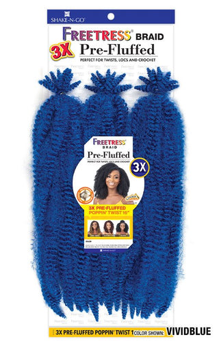 Buy vivid-blue FREETRESS - 3X PRE-FLUFFED POPPIN' TWIST 16"