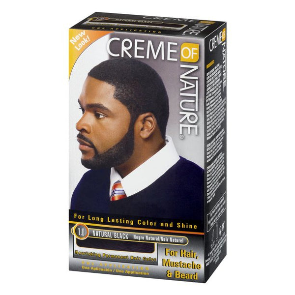 Creme of Nature - For Hair, Mustache & Beard Permanent Color Dye 1.0 Natural Black