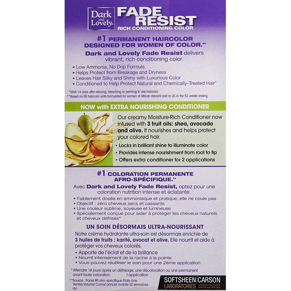 SoftSheen Carson - Dark & Lovely Fade Resist Permanent Hair Dye Kit #376 (RED HOT RHYTHM)