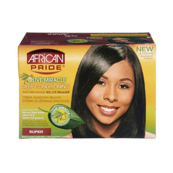 African Pride - Olive Miracle Deep Conditioning Anti-Breakage No-Lye Relaxer SUPER