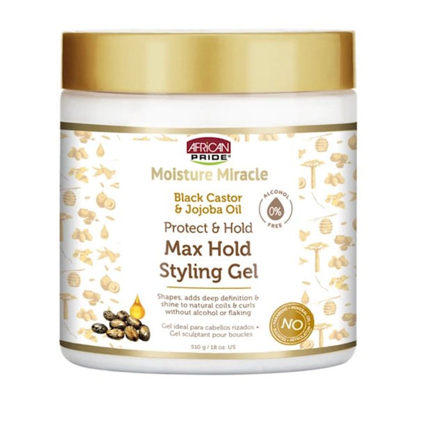 African Pride - Moisture Miracle Black Castor & Jojoba Oil Max Hold Styling Gel