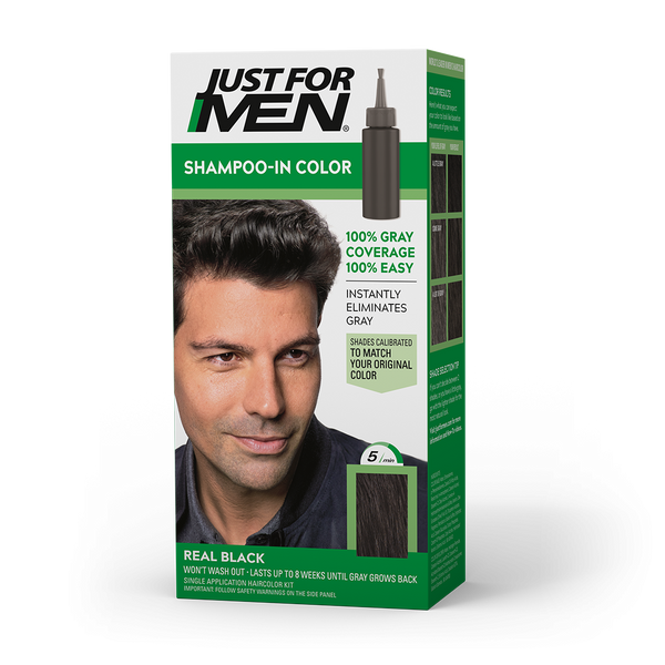 JUST FOR MEN - SHAMPOO-IN COLOR H-55 REAL BLACK