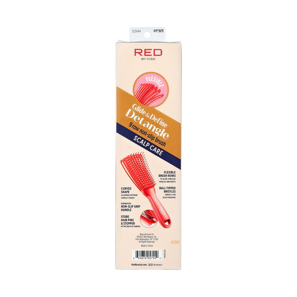 KISS - RED EZ GLIDE DETANGLING BRUSH BALL TIP
