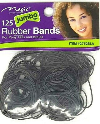 MAGIC COLLECTION - Premium Jumbo Rubber Bands BLACK 125PCs