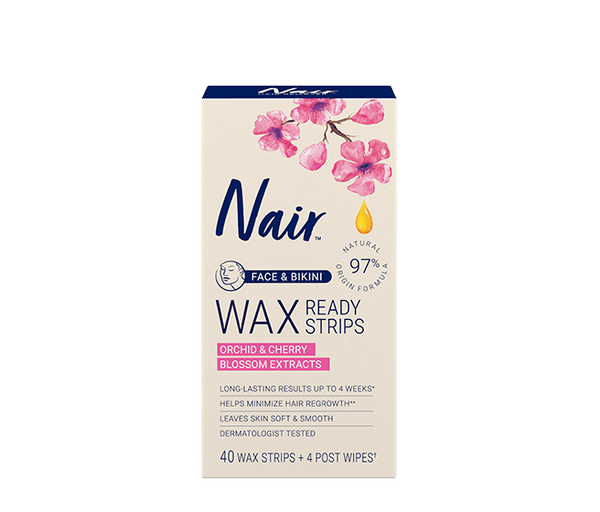 NAIR - Face & Bikini Wax Ready Strips Orchid & Cherry Blossom Extracts