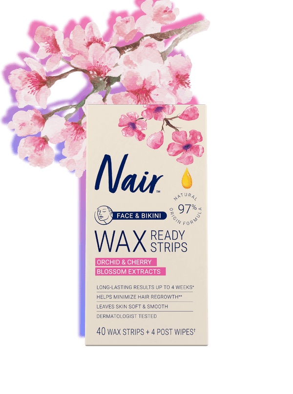 NAIR - Face & Bikini Wax Ready Strips Orchid & Cherry Blossom Extracts