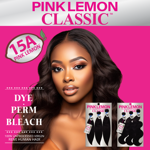 PINK LEMON - CLASSIC 15A 100% UNPROCESSED VIRGIN REMI HUMAN HAIR STRAIGHT