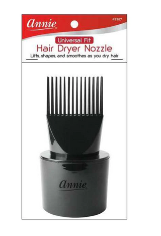 ANNIE - Universal Fit Hair Dryer Nozzle BLACK #2987