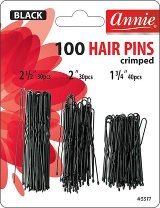 ANNIE - Hair Pins 100PCs BLACK #3317
