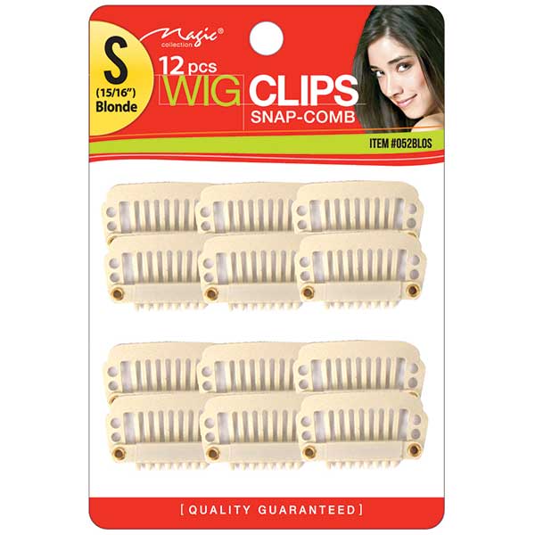 MAGIC COLLECTION - Wig Clips Snap-Comb 12 PCs Small BLONDE