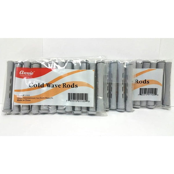 ANNIE - Professional Cold Wave Rods 12PCs LONG GRAY #1105