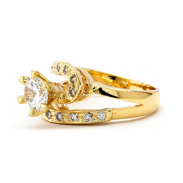 JOY JEWELRY - Cubic Zirconia Gold Ring (100R-011)