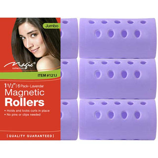 MAGIC COLLECTION - 1 1/2" Magnetic Rollers 6PCs Jumbo LAVENDER