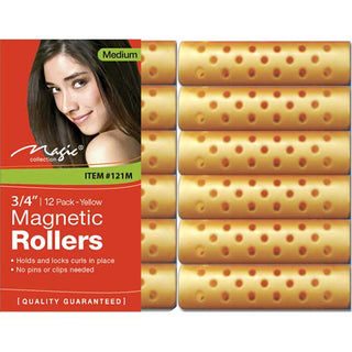 MAGIC COLLECTION - 3/4" Magnetic Rollers 12PCs Medium YELLOW
