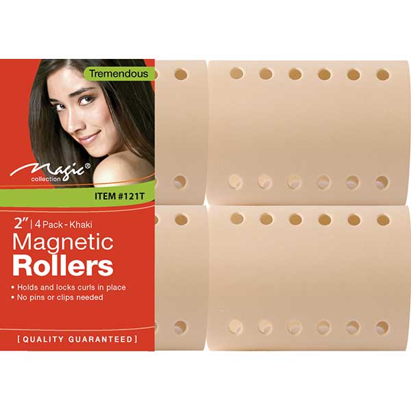 MAGIC COLLECTION - 2" Magnetic Rollers 4PCs Tremendous KHAKI
