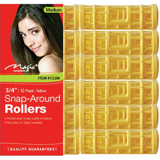 MAGIC COLLECTION - 3/4" Snap-Around Rollers 12PCs Medium YELLOW