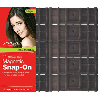 MAGIC COLLECTION - 1" Magnetic Rollers 10PCs Large BLACK