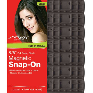 MAGIC COLLECTION - 5/8" Magnetic Rollers 14PCs Small BLACK