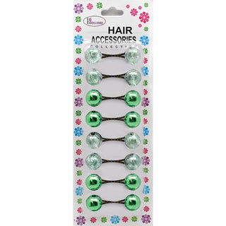 BLOSSOM - Hair Accessories Hair Knockers 8PCs Metallic/Glitter GREEN #PPP11GRE