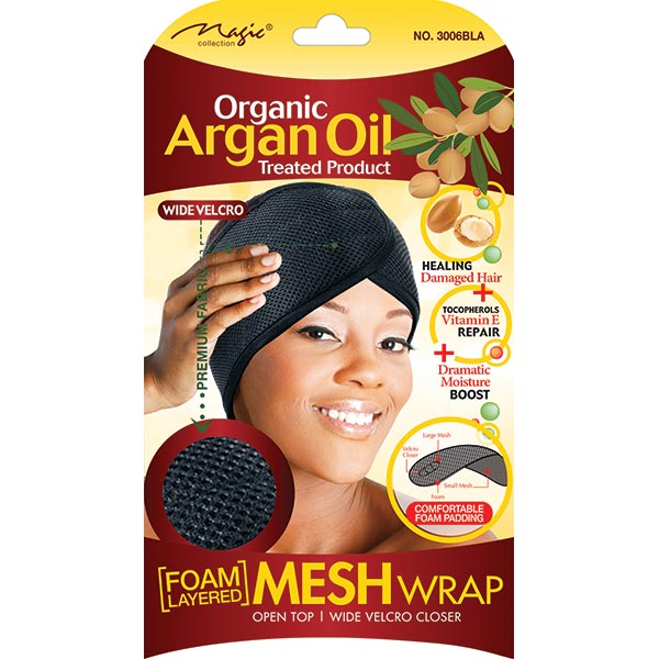 MAGIC COLLECTION - Argan Oil Infused Foam Layered Mesh Wrap BLACK